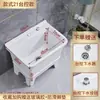 Lavabo Pequeño Multifuncional para Baño Exterior para Uso Doméstico, Lavabo de Cerámica para Fregar Balcones y Pisos