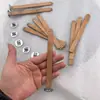 Nova Vela com Formato de Lótus com Pavio de Madeira Criativa Padrão Lótus Pavio de Madeira para Vela com Base de Metal