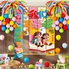 Banner de volta às aulas, tecido para pendurar, decoração com balões para jardim de infância, sala de aula do ensino fundamental, cena de aula, arranjo de fundo de atmosfera