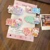 Pinza para el pelo de gato con texto de colores de caramelo peculiar, pinza de pico de pato lateral de estilo girly dulce y versátil japonés, accesorio para el pelo
