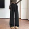 Traje Otoño Temprano 2026 Pantalones de Pierna Ancha para Mujer Nuevos Rectos Hasta el Suelo Casual Petite Estrechos de Cintura Alta Pantalones de Traje con Caída