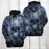 Moletom com Capuz Casual Masculino Estampa de Caveira de Halloween Impressão 3D Novo Venda Direta da Fábrica Suprimento