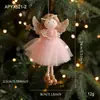Novo Pingente de Menina Anjo com Galhos de Pelúcia de Natal Decoração de Árvore de Natal Boneca Criativa Decoração Pendente