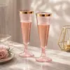 Venta al por mayor transfronteriza de copas de champán de plástico desechables, copas de vino, copas de tallo, vasos de cóctel transparentes y copas de martini