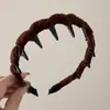 Diadema Retro Maillard de Terciopelo Rojo con Dientes Ondulados para Lavado de Cara y Presión del Cabello Accesorios para el Cabello de Alta Gama Nuevo Estilo para Mujer