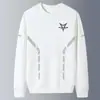 Sudadera Estampada de Cuello Redondo para Hombre, Nueva de Primavera y Otoño, Holgada, Gruesa, de Manga Larga, Jersey, Camisa Base Versátil de Moda para Hombres Modernos
