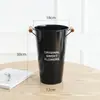 Cubo de flores metálico con mango de madera negro, cubo de arreglo para floristería, cubo para flores hidropónicas caseras, cubo de flores de hierro de pie, transfronterizo