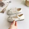 Zapatos de Princesa de Cuero para Niñas 2026 Nuevos Zapatos de Una Sola Correa Corte Bajo Zapatos de Cristal para Niñas Flor de Boda Vestido Formal Performance