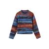 Suéter Dopamina Gradiente Estilo Pintura a Óleo para Meninas Outono/Inverno 2025 Novo Estilo Circular Costurado Tricô de Lã Solto