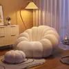 Sofá perezoso con forma de calabaza de un solo asiento, popular estilo crema para sala de estar, dormitorio, apartamento pequeño, balcón, silla de ocio tatami