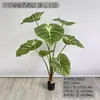 Estilos Recomendados para el Verano: Plantas Artificiales de Hojas Grandes, Paisajismo de Hojas Grandes, Plantas de Jardín Artificiales de Terciopelo Verde en Maceta, Árboles Falsos Hojas de Taro