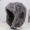 Gorro de Aviador Patchwork de Invierno para Hombres y Mujeres, Gorro Grueso Cálido Antihielo para Ciclismo al Aire Libre, Gorro Versátil a Prueba de Frío con Protección para los Oídos