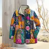2025 Estação Independente TEMU Moda Feminina Acolchoado Algodão Roupas de Algodão Estampagem Digital Floral Roupas de Algodão Femininas