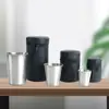 Suministro del fabricante juego de copas de vino pequeñas de acero inoxidable para viajes al aire libre camping portátil vaso de chupito de 30 ml mini copa de vino pequeña