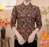 Camiseta Térmica de Una Pieza para Madre con Terciopelo, Top Floral de Invierno Cálido de Moda para Mujeres de Mediana Edad que Cubre el Vientre