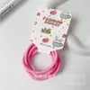 Paquete de 5 Gomas para el Cabello de Colores Caramelo Coreanas y Japonesas, Duraderas, de Alta Elasticidad, Básicas y Versátiles para Coletas de Niñas