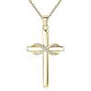 Collar clásico de moda para mujer con colgante de cruz de circonita de 8 caracteres y símbolo ilimitado de explosiones transfronterizas europeas y americanas.