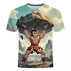 Estilo Nuevo de Verano Clásico Anime Hermanos Calabaza Impresión 3D Creativo Divertido Peculiar Casual Cuello Redondo Manga Corta Camiseta