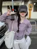 Foto Real do Cardigan de Malha Botões Gola Polo Estilo Coreano Outono/Inverno 2025 Suéter Jaqueta Top Casual Solto Macio Cera