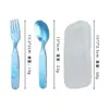 Juego de Cuchara y Tenedor Infantiles de Cristal de Titanio Puro Flor de Hielo para Uso en Casa, Utensilios para Comida de Bebé, Cuchara y Tenedor de Postre Duraderos y Resistentes a la Rotura