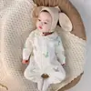 Roupa Quente de Peça Única para Bebê para Primavera e Outono, Roupa de Algodão Acolchoada Sem Costura para Recém-Nascido, Pijama, Macacão, Macacão Longo, Roupa de Outono e Inverno