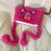 Gorro de conejo dulce y lindo, cálido, con protección para las orejas, con foto de dibujos animados, para invierno, nuevo gorro de Lei Feng, gorro de peluche.