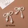 Lazo de flores de perla versátil y sencillo de Corea del Sur, tocado de cuentas hecho a mano, accesorios para el cabello, pendientes, material al por mayor