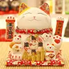 Estatueta de Gato Abrindo Negócios Próspero Tamanho Grande Mão Acenando Automaticamente Recepção Sala de Estar Decoração Gato da Fortuna Presente