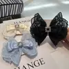 Pinza para el pelo con lazo bordado de pedrería y encaje estilo coreano - Venta de liquidación de accesorios para el cabello