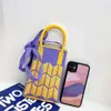 Novo design de nicho bonito dos desenhos animados Mini malha saco do telefone móvel All-match pequeno portátil Commuter Crossbody pequeno saco quadrado