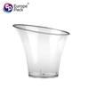Taza redonda grande de plástico duro inclinada para altavoz, mousse, gelatina, pudín, mango, batido de frutas