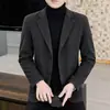 Suministro exclusivo transfronterizo de trajes de lana para hombre de primavera y otoño, chaqueta de lana casual de moda de un solo pecho de dos botones para jóvenes hombres