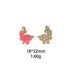 Colgante Lindo de Dinosaurio Tyrannosaurus Rex para Manualidades Aleación Esmalte Accesorios de Joyería Llavero Colgante para Tocados Transfronterizo