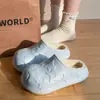 Bolsa con estampado de estrellas y zapatos de algodón impermeables para mujer, nuevo estilo otoño e invierno para uso en exteriores, antideslizantes, estilo pareja, pantuflas de algodón cálidas para el hogar, hombre