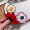 Internet celebridade nova mão-tecida flor de lã grampo de cabelo lateral elegante bonito menina franja clipe boutique acessórios para o cabelo