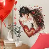 Pegatinas de Pared con Forma de Corazón para Parejas Transfronterizas, Día de San Valentín, para Dormitorio, Sala de Estar, Entrada, Pared de Fondo, Autoadhesivas y Removibles de PVC