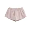 Shorts vintage com cintura elástica e botões xadrez feminino, primavera e verão, casual, simples, confortável, super curto, perna larga