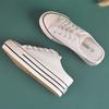 Sapatos de lona de sola grossa das mulheres verão 2023 novos chinelos sem salto Chinelos femininos pequeno slip-on Aumento da altura interna