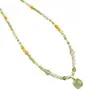 Pedra Natural Verde Musgo Pedra Natural Doce Fresca Verde Pingente de Pedra Natural Fresca Estilo Floresta Retro Europeu e Americano Nicho Colar