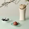 Bandeja de té pintada a mano con conejo de la luna Ino Kiyomatsu en color degradado y un sentido de sofisticación, soporte para tetera de infusión en seco, accesorio para ceremonia del té
