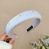 Diadema Fresca Azul a Rayas para Mujer Diadema de Presión Superior Craneal Alta Simple Temperamento Clip para Cabello Lavar Cara Recogido de Cabello Tocado Primavera