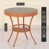Mesa de chá simples para varanda para uso doméstico em apartamentos pequenos, conjunto de mesa de chá e cadeiras de vime para sala de estar, mesa redonda de vidro