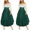 2026 Amazon Vestido Grande de Halloween Estilo Renacentista Patchwork con Dobladillo Irregular Puntiagudo Vestido de Hada