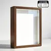 Moldura de Foto Oca de Madeira Espécime de Flor Seca Blocos de Construção Caixa de Exibição para Armazenamento de Conchas Jardim de Infância Artesanato DIY Personalizável LO