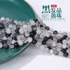 Cuentas Sueltas de Cristal de Cabello Negro Natural, Suaves como una Cascada, Provenientes Directamente de Zonas de Minería Natural, Amuleto de Buena Suerte, Material para Colgante de Pulsera DIY