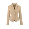Elegante y Sexy Blazer para Mujer con Espalda Cruzada, Ceñido a la Cintura, Estilo Corto, Tres Botones, Chaqueta de Primavera Ol para el Trabajo