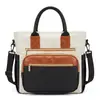 Bolsa térmica isolada transfronteiriça com múltiplos bolsos com zíper, bolsa de mão e transversal, bolsa de cadeia de frio para almoço de executivo com bloqueio de cores