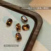 Arte de Uñas 2025 Nuevo Estilo Maillard Fondo Puntiagudo Diamante Celebridad de Internet Estilo Caliente Otoño e Invierno Cuadrado Grueso Color Rojo Café Diamante Estéreo Joyería para Uñas