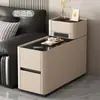 2026 Nuevo Gabinete Lateral de Lujo Ligero de Gama Alta para Sofá Sala de Estar Gabinete Lateral Multifuncional Mesa Lateral de Cuero Carga Inalámbrica Madera