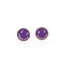 Brincos de Rosto Sorridente de Celebridade da Internet 2022 Nova Moda Banho de Ouro Cobre Pingos de Óleo Estilo Frio Elegante Pequenos Brincos Stud Brincos Femininos